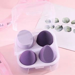 4 Pcs Beauty Eggs Transparent Box Flawless For Creams, Powders And Liquids